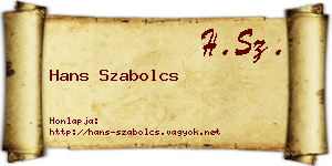 Hans Szabolcs névjegykártya
